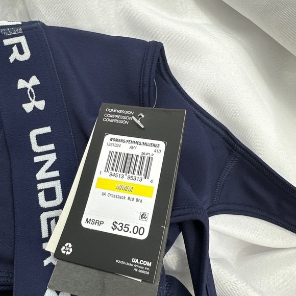 UA Under Armour cross back Mid Bra New Compression New size m - Picture 4 of 5